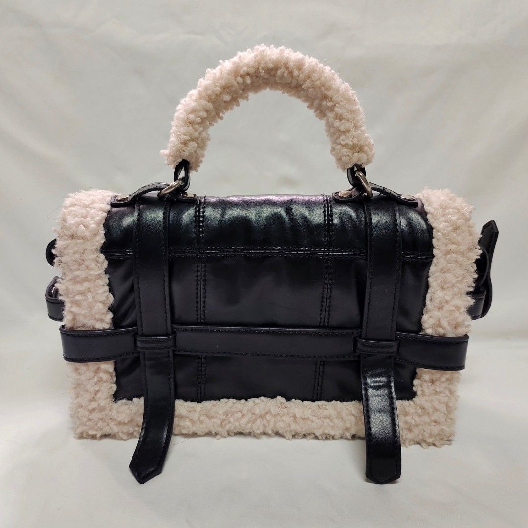 Zara fleece trim quilted city bag shop