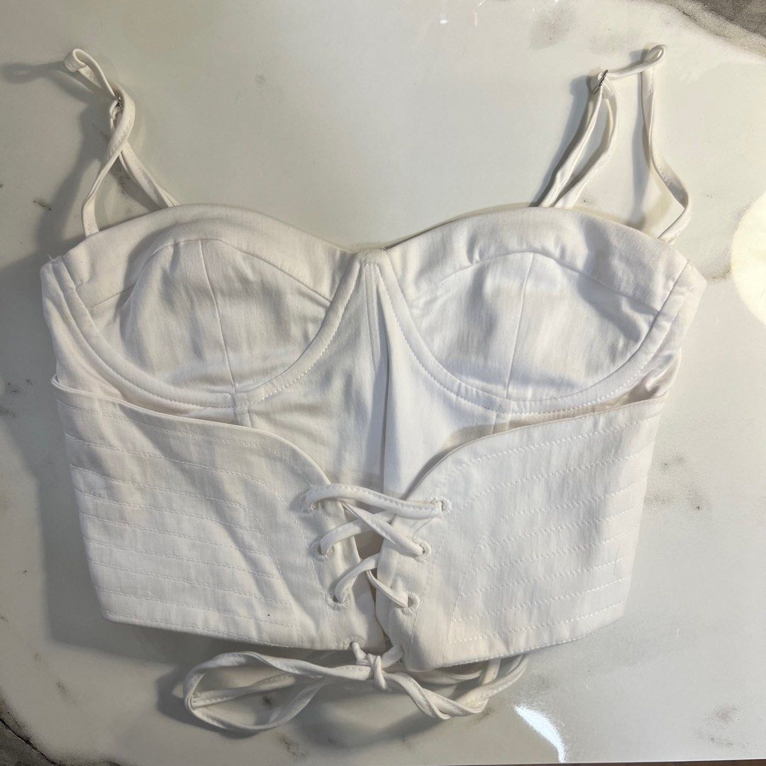 BNWT] Zara Corset Top, Women's Fashion, Tops, Sleeveless on Carousell