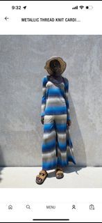 XMAS SALE : Zara Metallic Knit Thread Long Cardigan & Pants (not including tank top)