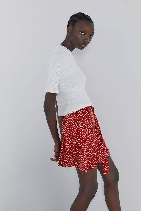 Zara printed hot sale skort