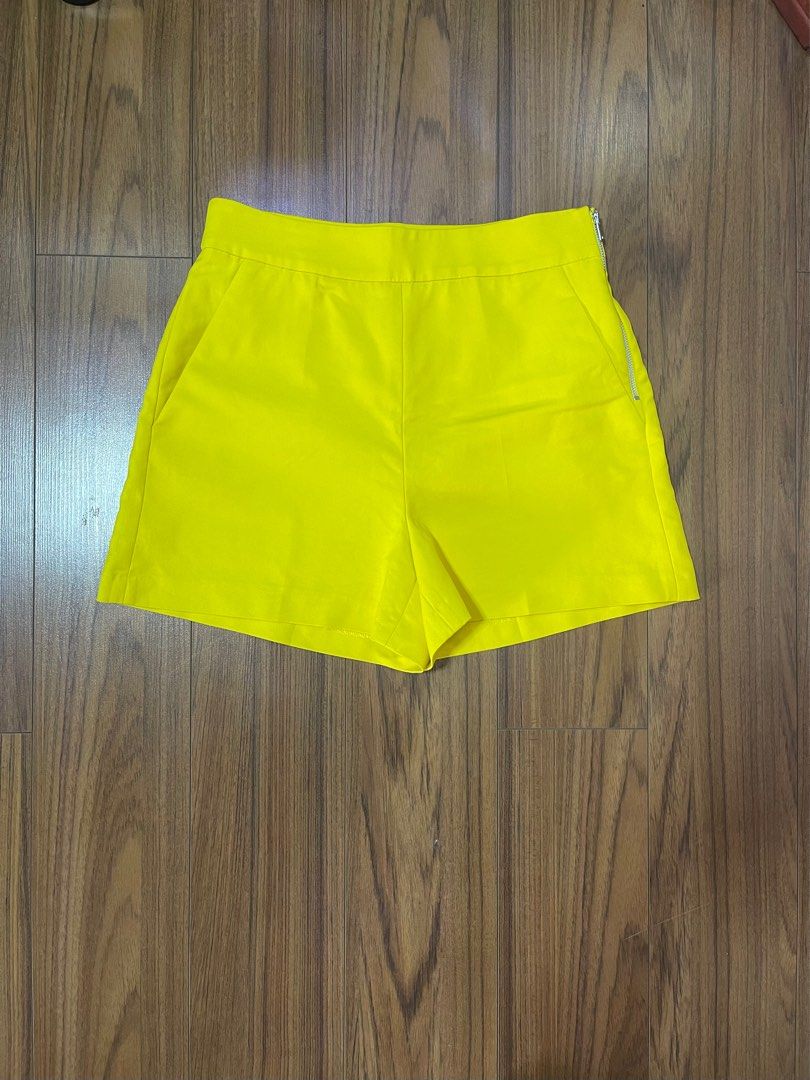 Zara Yellow Shorts Women s Fashion Bottoms Shorts on Carousell