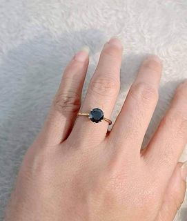 18k 1ct Black Moissanite Diamond Ring 
with Certificate Adjustable Ring 4-11