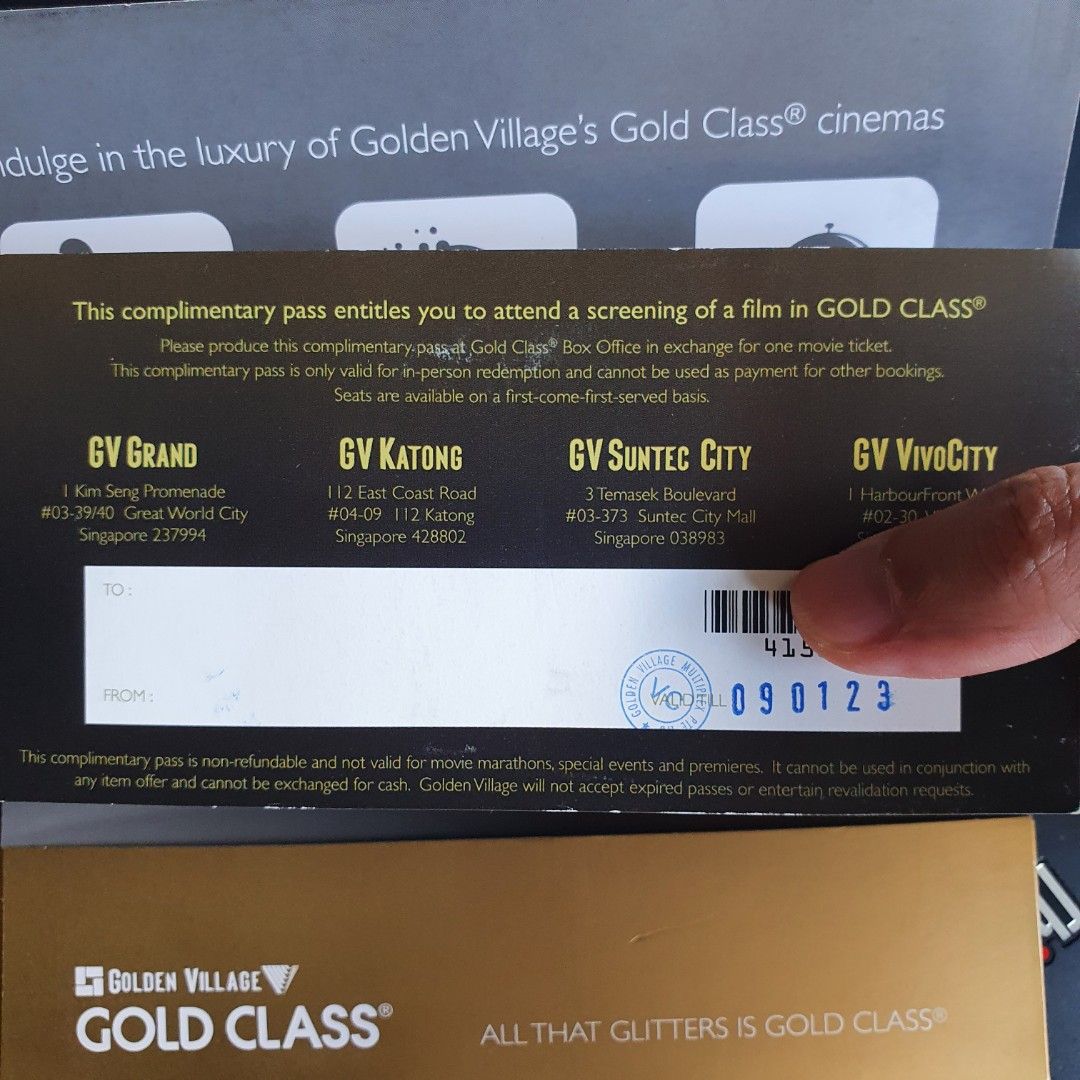 1x GV Gold Class Movie Voucher Christmas Xmas Gift Exchange Idea 1x-gv-gold-class-movie-voucher-christmas-xmas-gift-exchange-idea