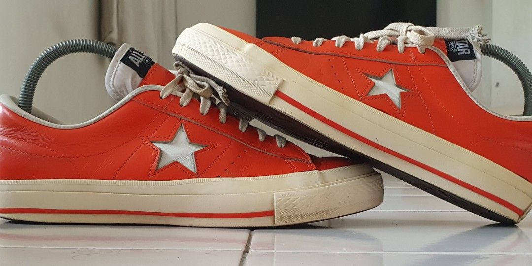 90s VINTAGE CONVERSE ONE STAR J ORANGE MADE IN JAPAN SIZE 7½UK 