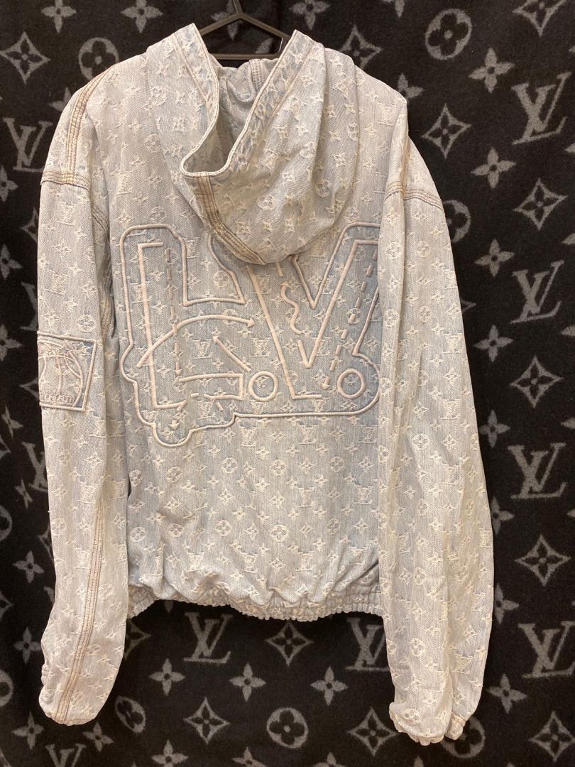 Authentic Louis Vuitton Nba Season 2 Denim Jacket Zip Through Hoodie