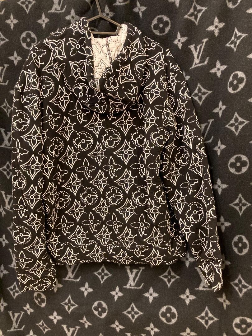 Louis Vuitton x NBA Strategic Flowers Quilted Hoodie Black/WhiteLouis  Vuitton x NBA Strategic Flowers Quilted Hoodie Black/White - OFour