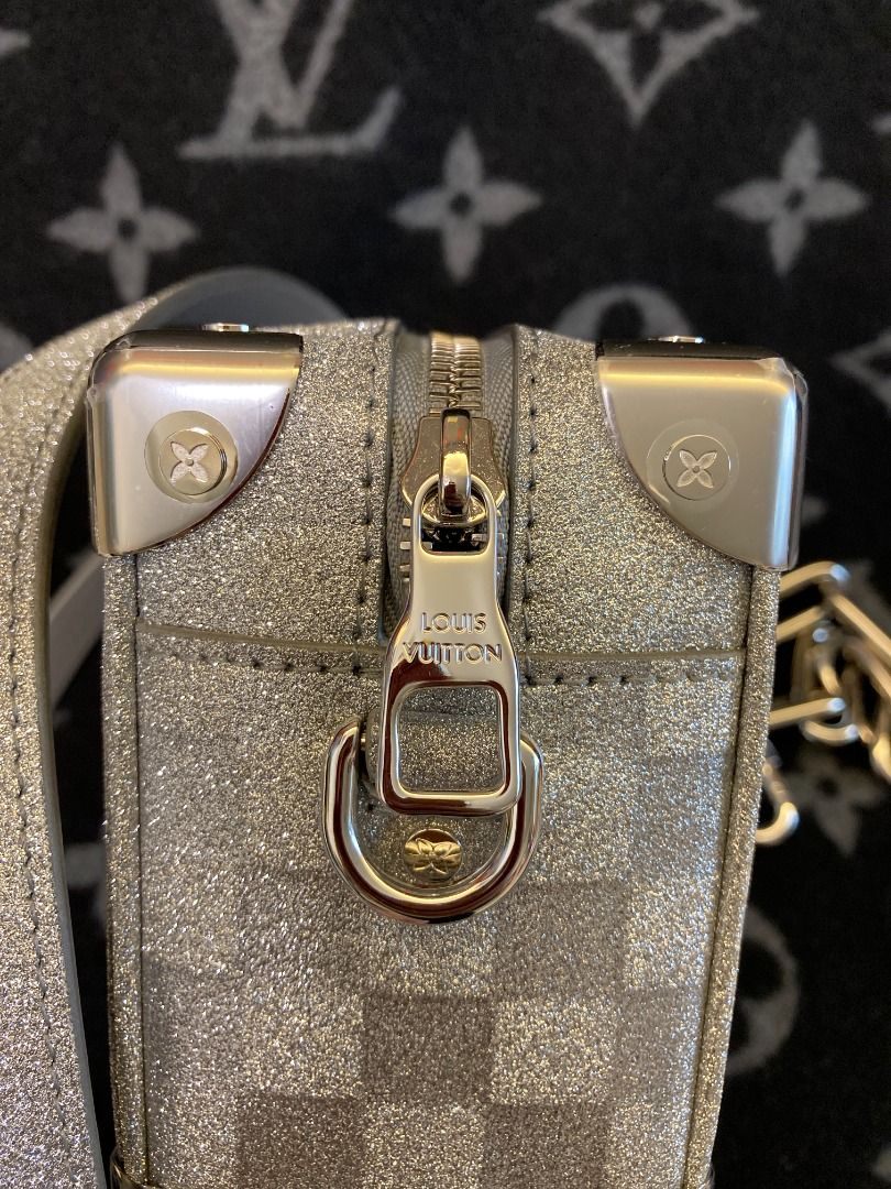 Louis Vuitton Silver Damier Glitter Mini Soft Trunk Bag