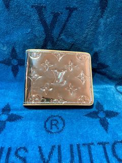 Louis Vuitton Blue Taurillon Leather Slender Wallet M80590 w/ Receipt LV