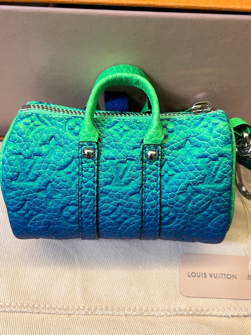 Louis Vuitton Mini Keepall Earphones Pouch Taurillon Illusion Blue/Green in  Leather with Silver-tone - US