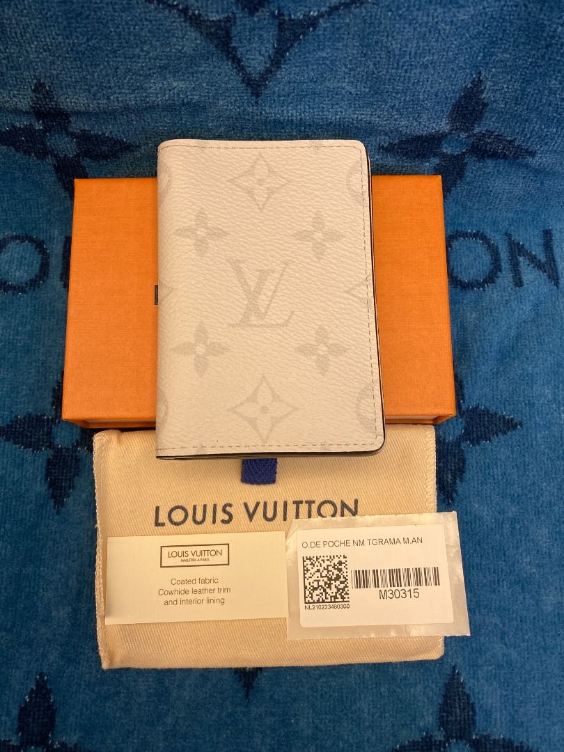Louis Vuitton LV pocket organiser taiga rama Yellow Leather ref
