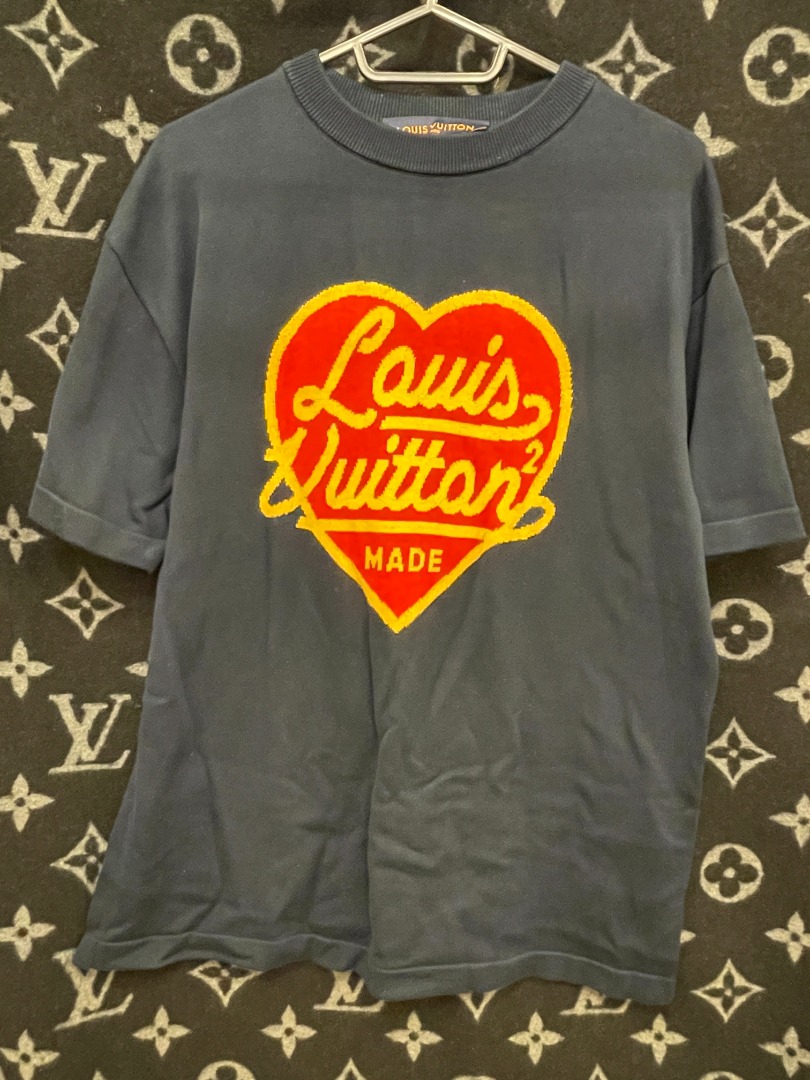 Louis Vuitton x Nigo Intarsia Jacquard Heart Crewneck Dark Ocean