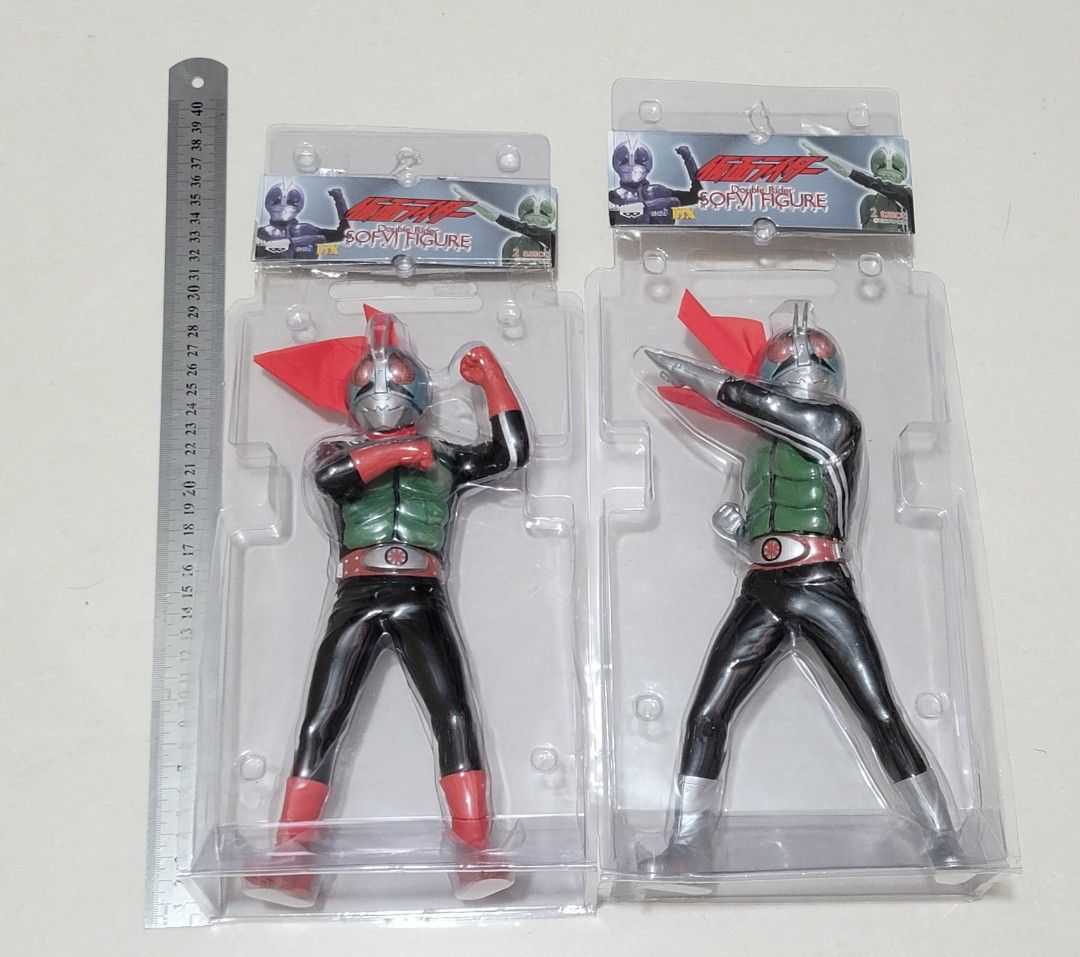 全新一對Double Rider Sofvi Figure Masked Rider 大膠品絕版幪面超人