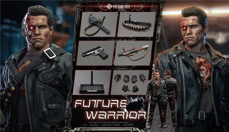 預訂] 普通版Present Toys 1/6 Terminator 未來戰士T-800 可動人偶模型