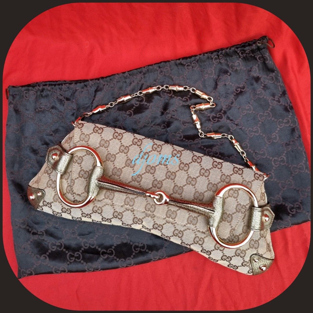 ? Gucci Tom Ford Horsebit GG Canvas Gold Chain Clutch Bag, Luxury, Bags &  Wallets on Carousell