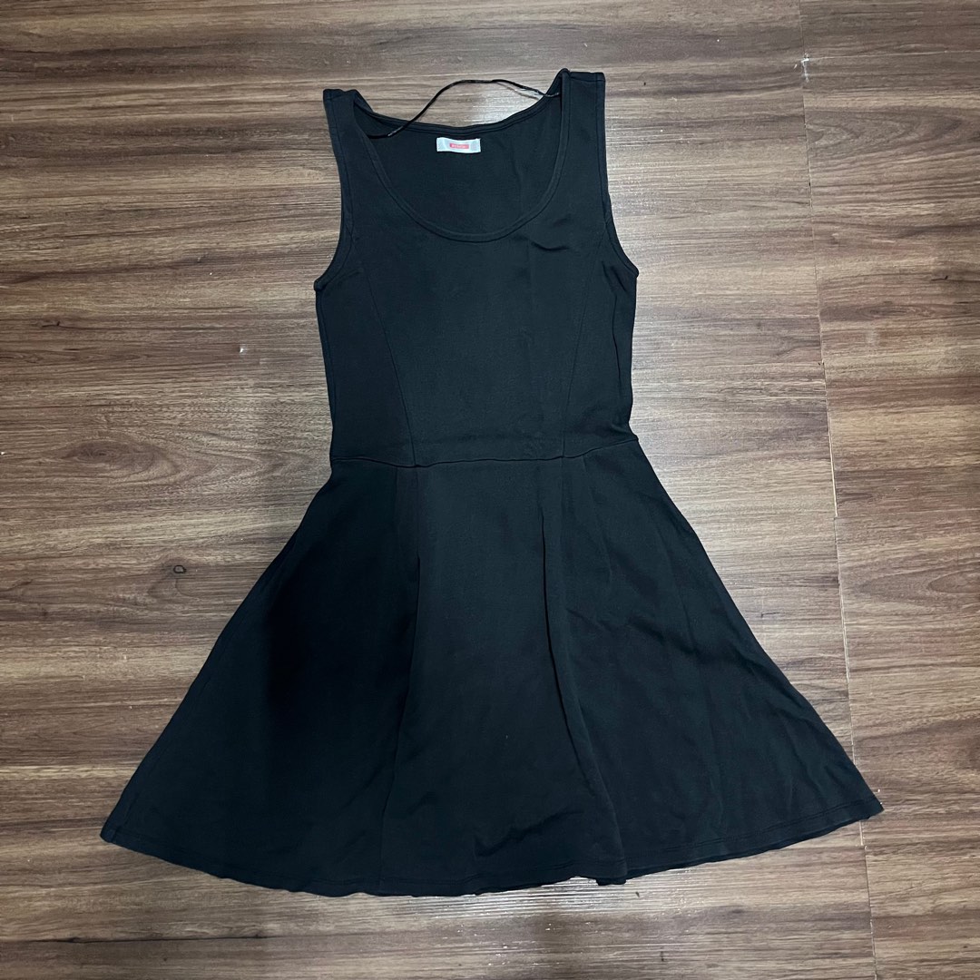 Women'S Black Self Design A-Line Dress main image 1