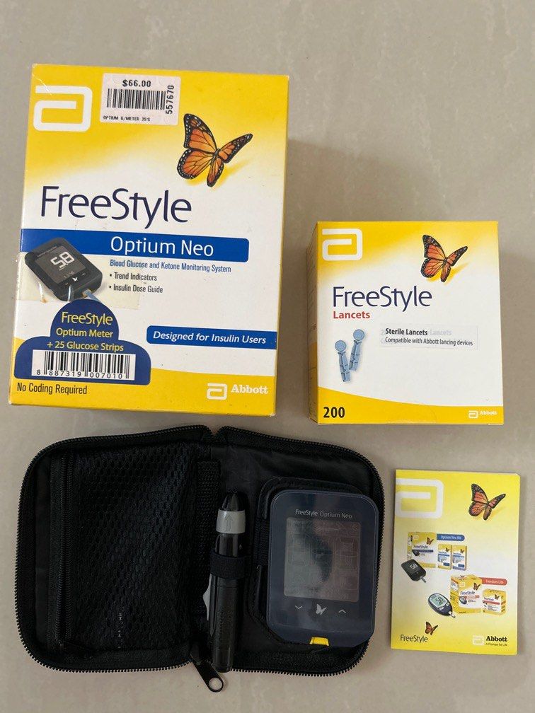 Abbott Optium Neo Freestyle glucose meter + 170180 lancets, Health