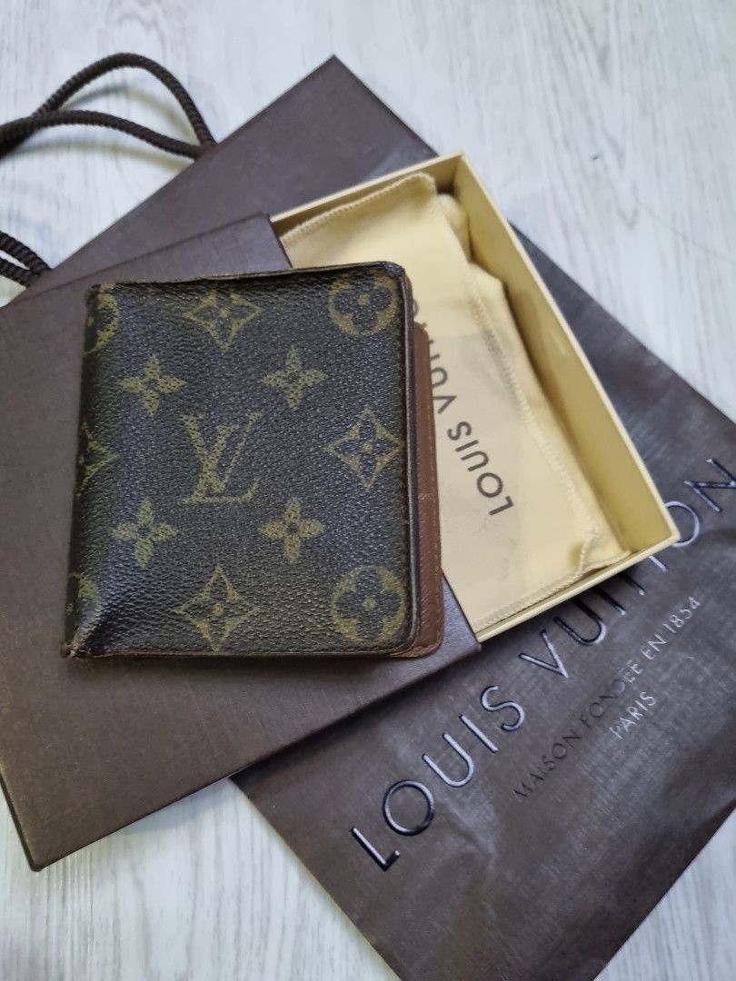 Men's Louis Vuitton LV Monogram Bifold Wallet Card Holder Leather Brown -  Used