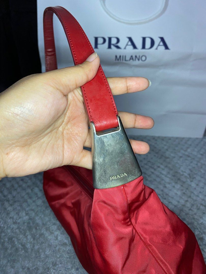 Authentic Prada Red Nylon Shoulder bag