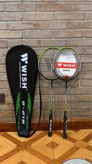 Badminton Rackets with shuttlecock and bag