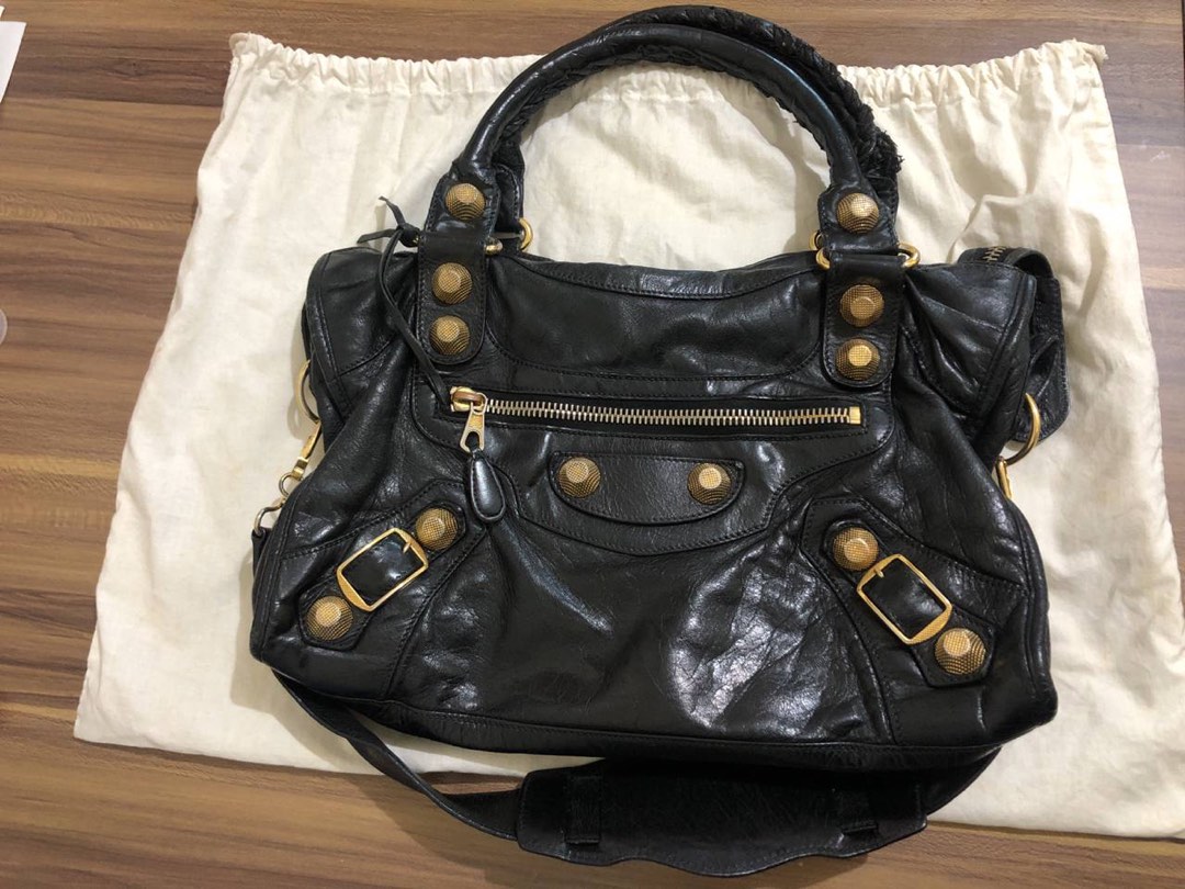 balenciaga city gold hardware