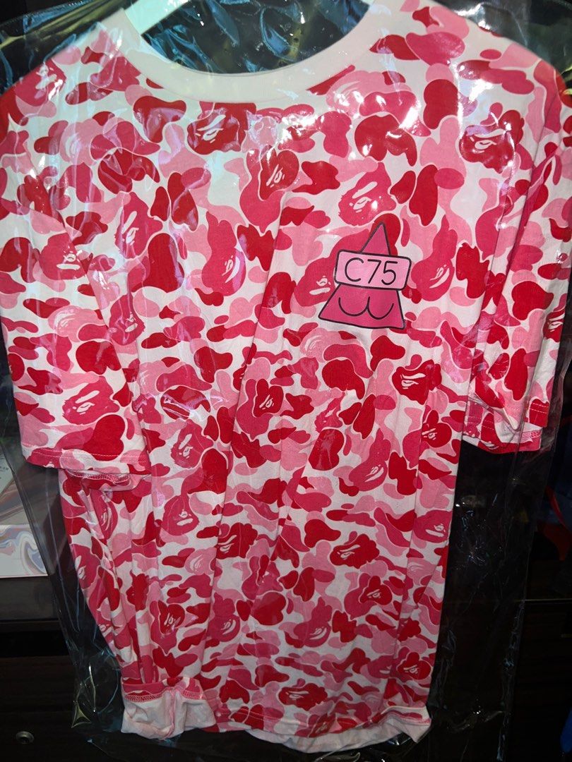 Pink bape deals camo shirt