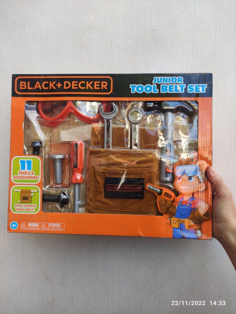 Black + decker junior tool belt set, Hobbies & Toys, Toys & Games on Carousell