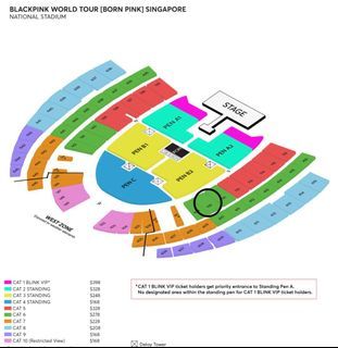 Blackpink Born Pink Concert Singapore 2023 Cat 6 Section 110