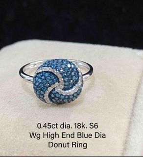Blue diamond dougnhut earrings