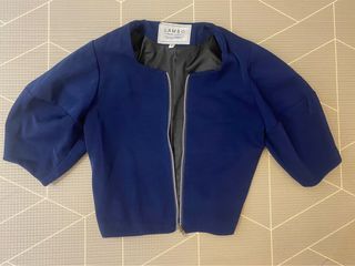 Blue Short Sleeve Jacket with Zip