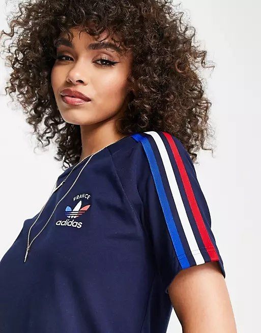 BN Adidas Originals 3 stripes dress in Navy France Women s