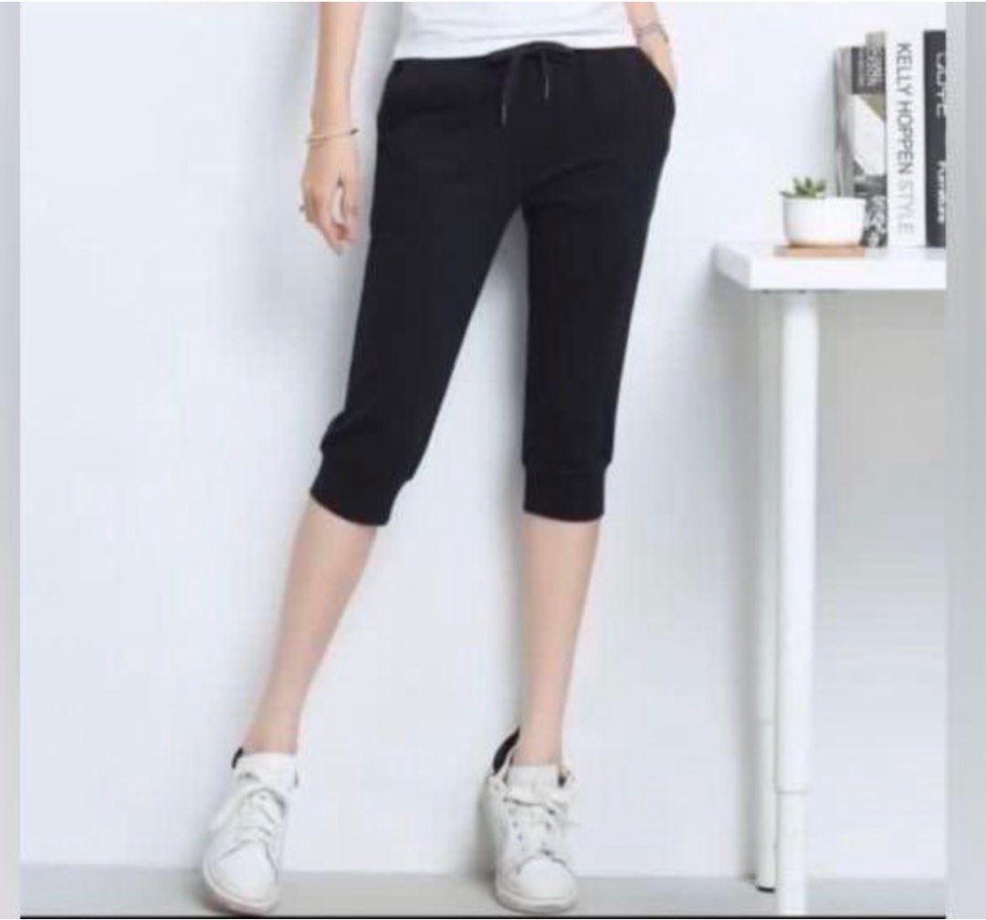 White capri sweatpants on sale