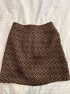 brown floral mini skirt