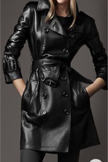 Burberry London leather trench coat