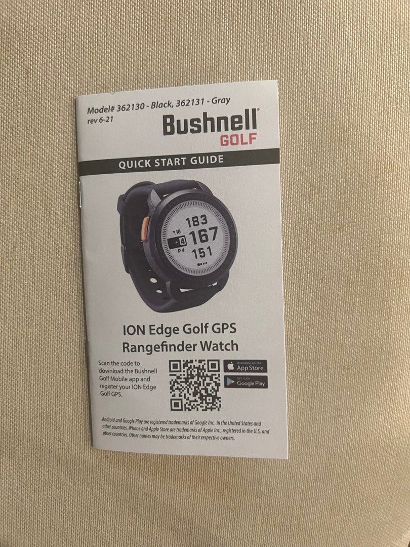 Bushnell golf ION EDGE GPS RANGE FINDER WATCH original purchase price is S 180 from Singapore pro shop with receipt