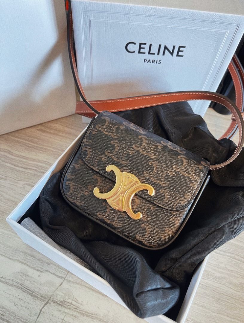 Celine Small Drawstring Bag in Triomphe Canvas and Calfskin, Women's  Fashion, Bags & Wallets, Cross-body Bags on Carousell