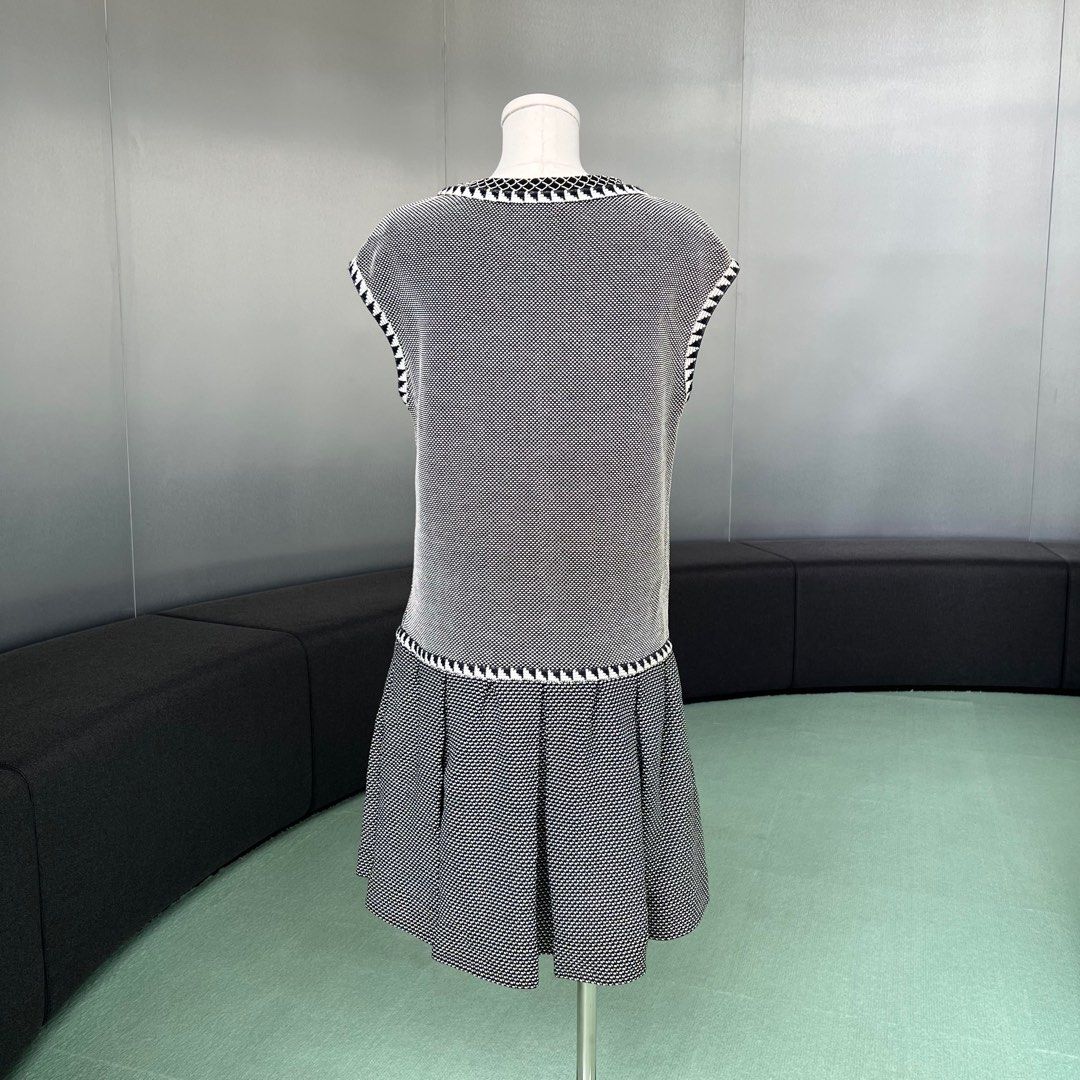 Chanel Knit Dress Black white, Luxury, Apparel on Carousell