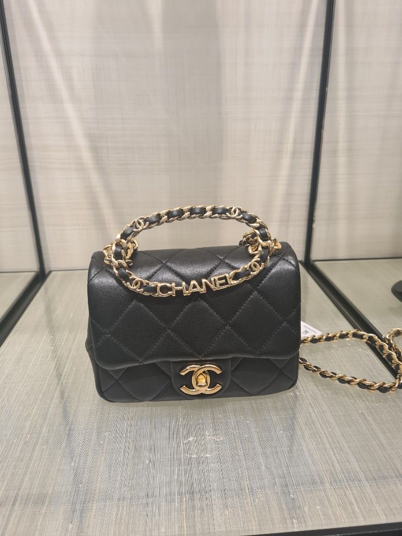 23C Chanel Mini Flap with Top Handle and 24k GHW