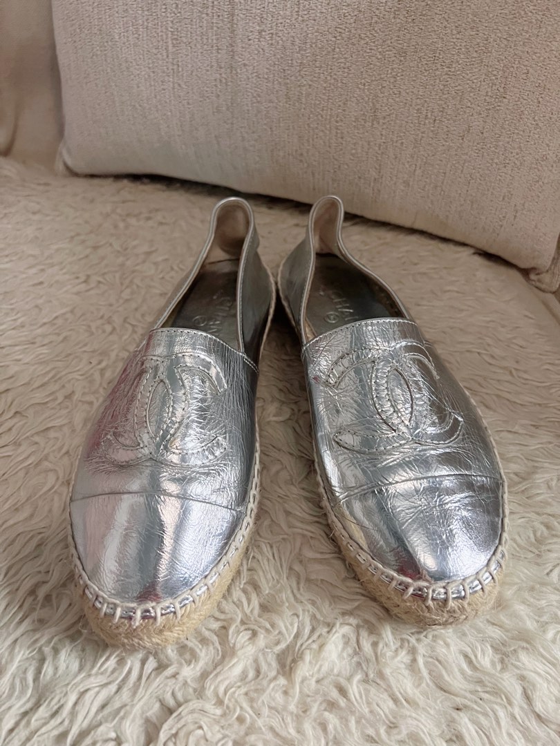 Chanel 2024 silver espadrilles