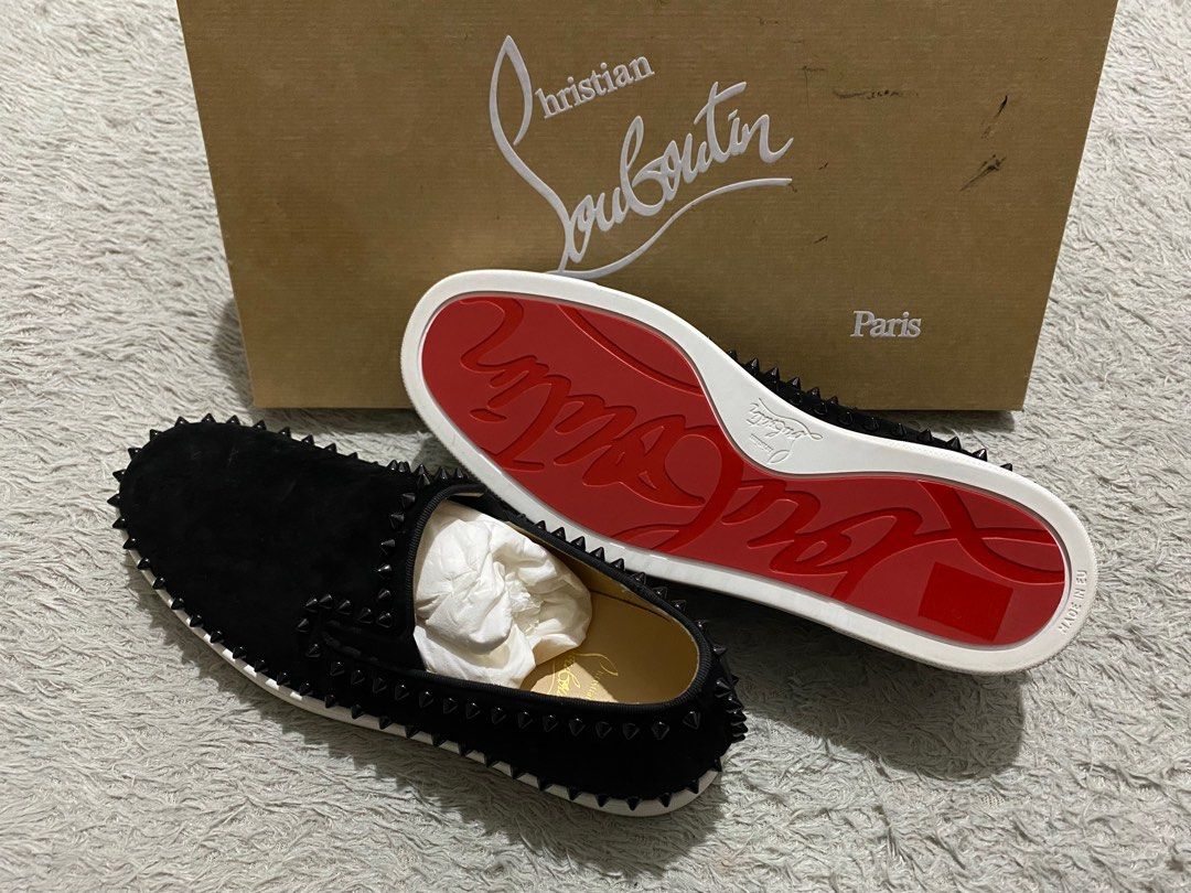 Christian louboutin pik boat flat veau velours on sale