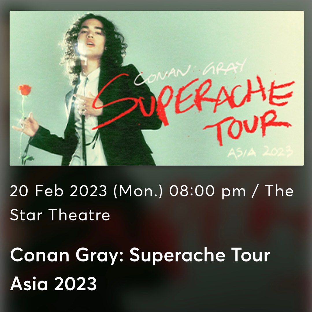 conan gray tickets, Tickets & Vouchers, Event Tickets on Carousell