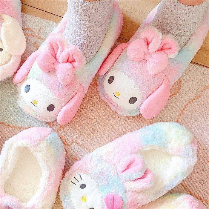 Cute Japanese Characters Indoor Fleece Slippers and Shoes Women s
