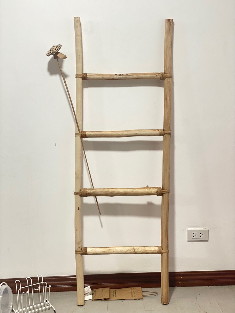 Decorative Bamboo Ladder/Towel Rack, Furniture & Home Living, Home