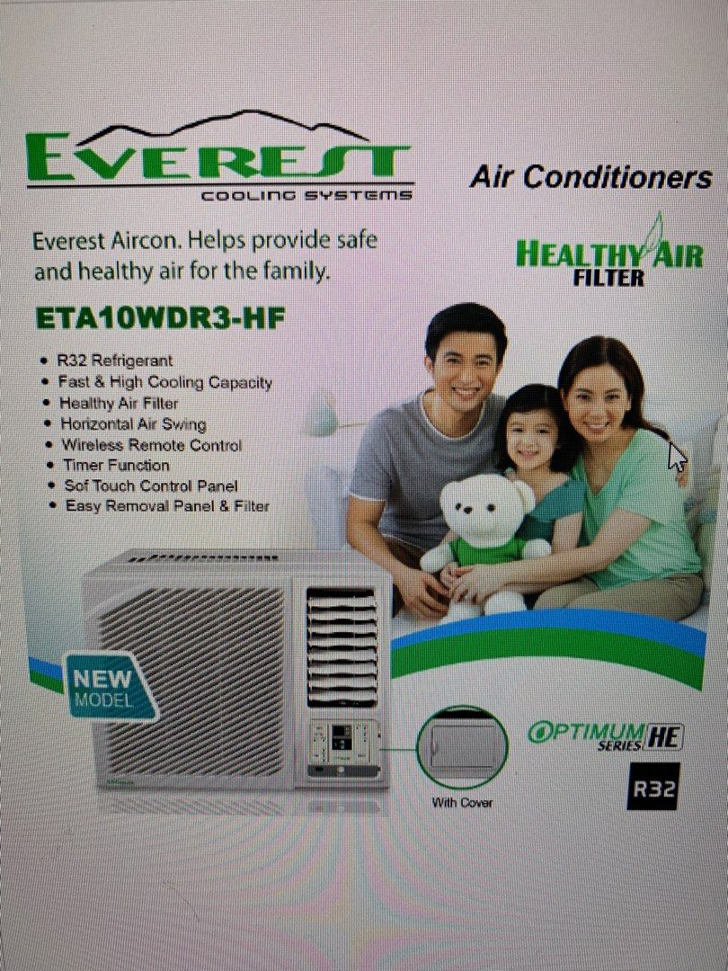 Everest 1hp window type aircon, TV & Home Appliances, Air Conditioning