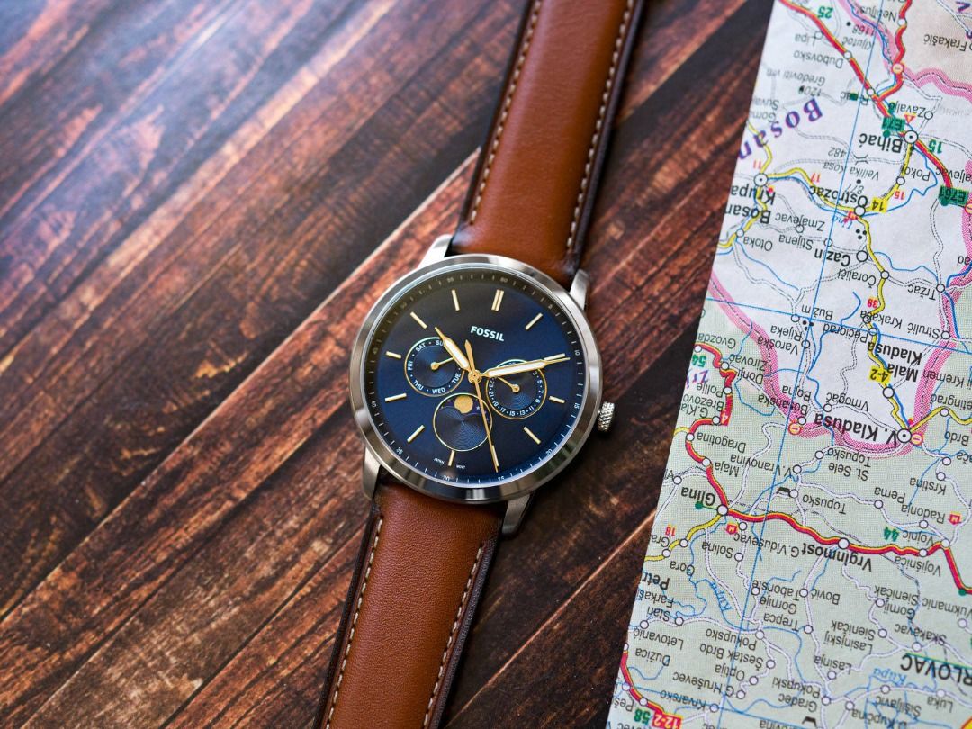 Fossil FS5903 Blue Neutra Moonphase Multifunction Brown Eco