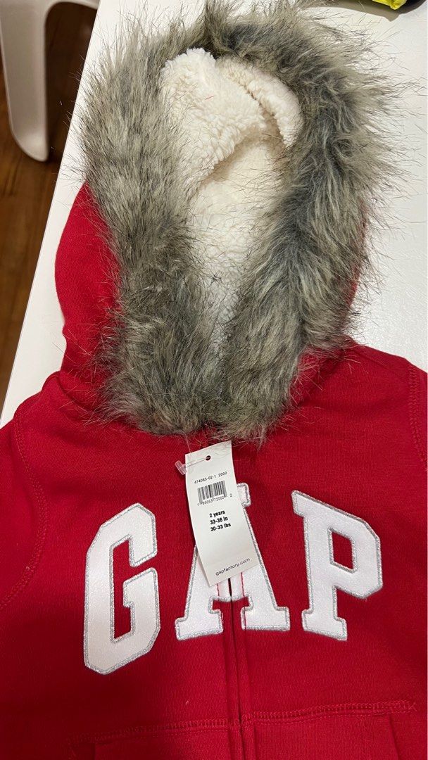 Gap faux fur best sale hooded jacket