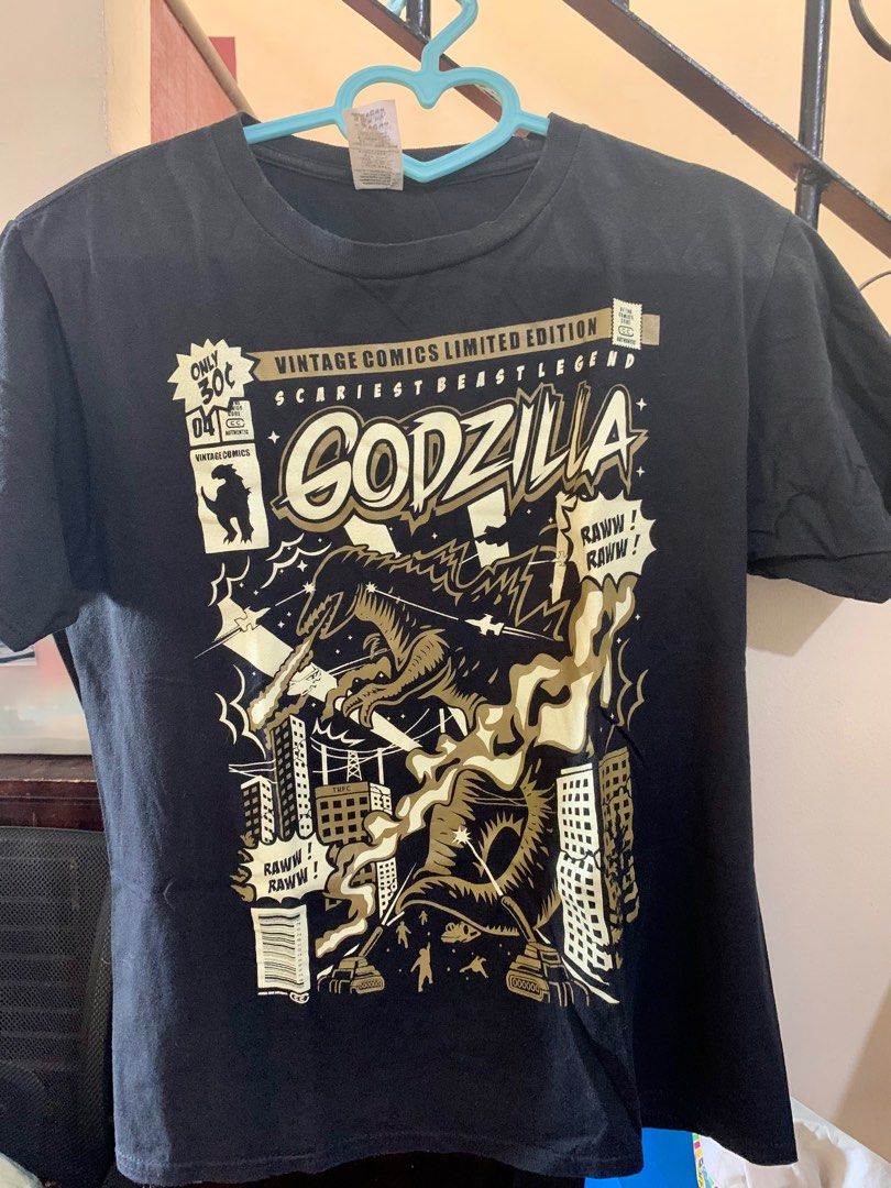 T Shirt Uomo Stampa T-Shirt Godzilla Nave Arte Giapponese - Cotone Nero  Uomo T-shirt Design Nave, image size:810x1080