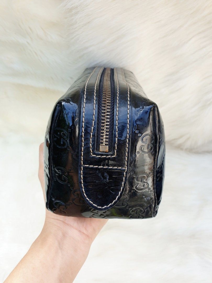 Gucci Pouch Make Up Box Tas Make Up Tas Kosmetik Kulit Asli Wanita Second Preloved Branded Thrift