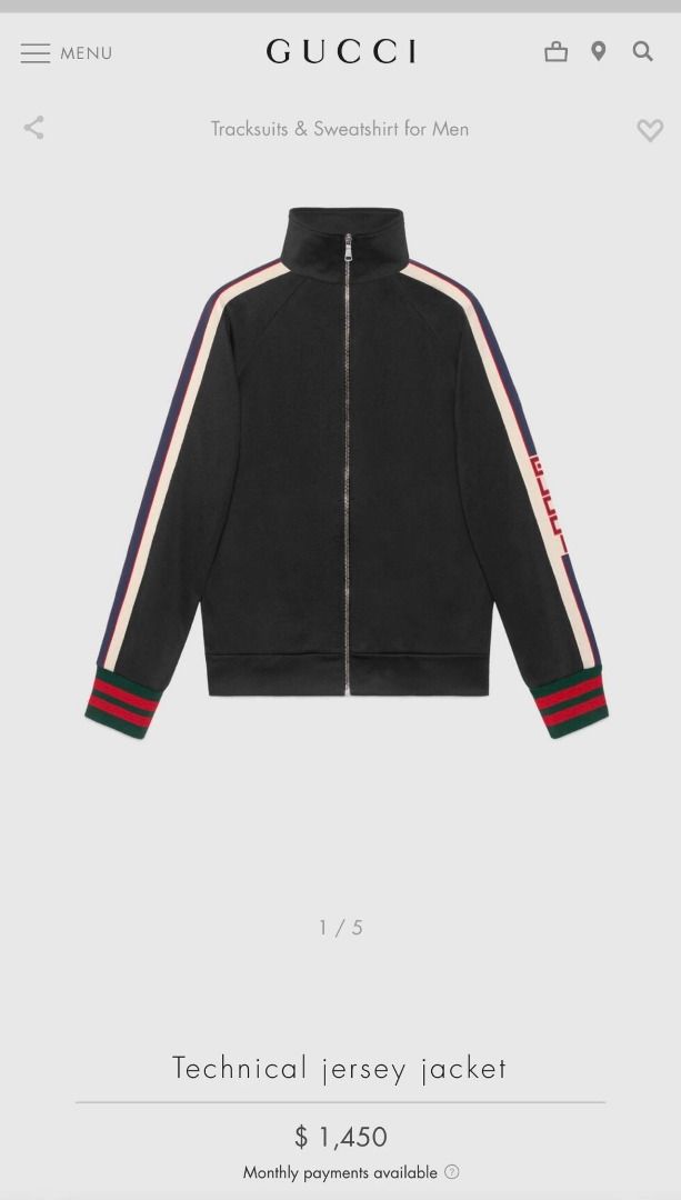 Gucci hotsell jersey jacket
