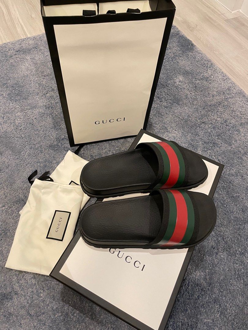 Gucci web hotsell slide sandal black