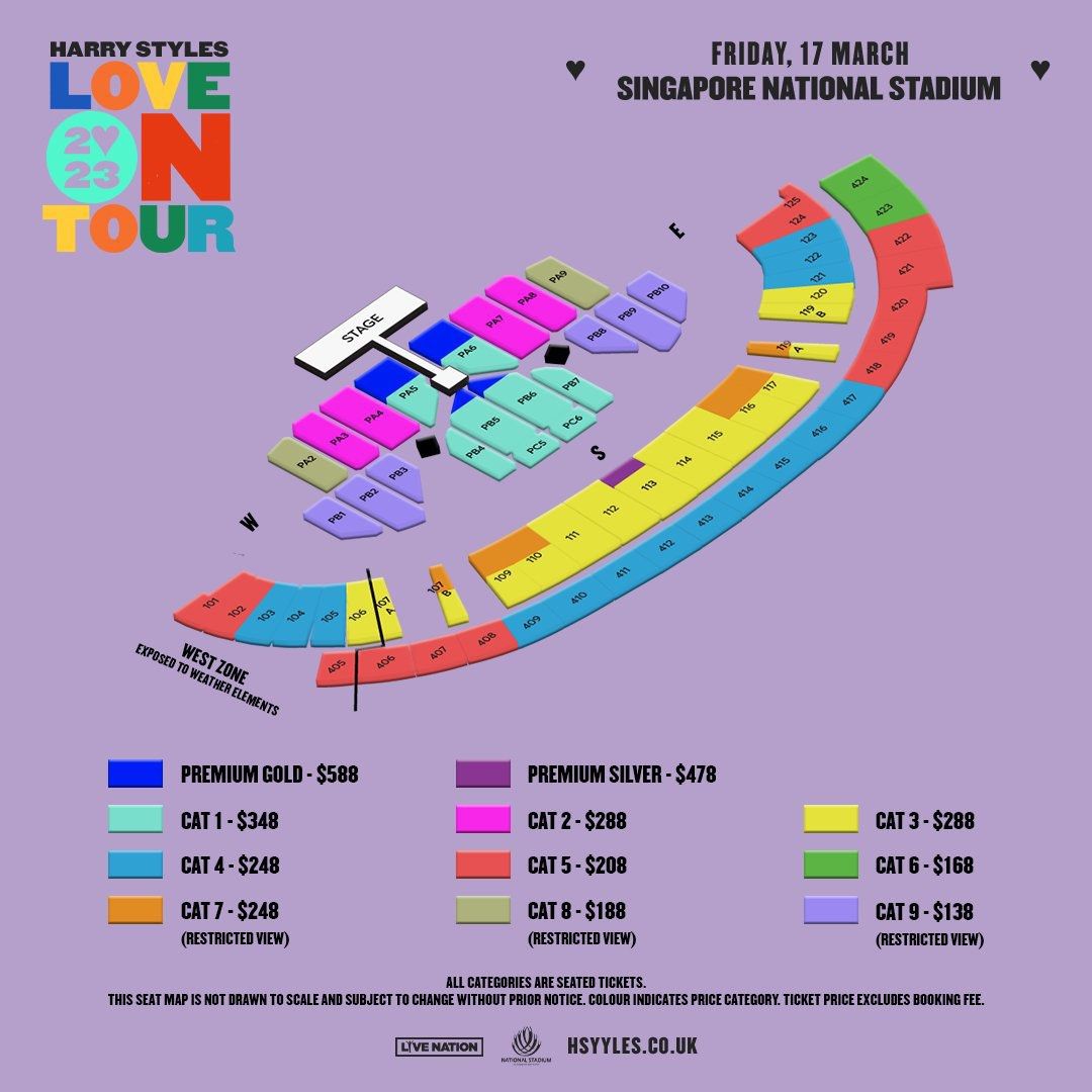 Harry Styles Singapore Concert Ticket Premium Gold Ticket Tickets Harry Styles Singapore Concert Ticket Premium Gold Ticket Tickets